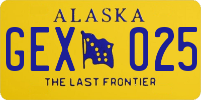 AK license plate GEX025