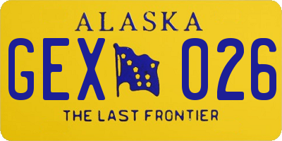 AK license plate GEX026
