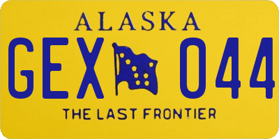 AK license plate GEX044