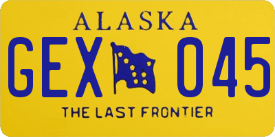 AK license plate GEX045