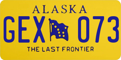 AK license plate GEX073