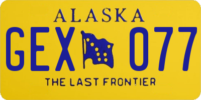 AK license plate GEX077