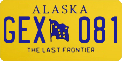 AK license plate GEX081