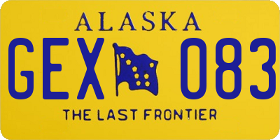 AK license plate GEX083