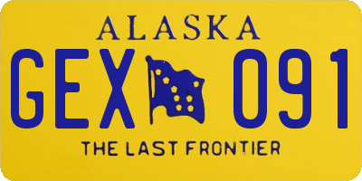 AK license plate GEX091