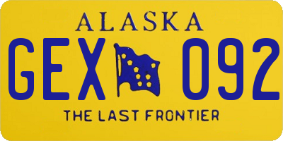 AK license plate GEX092