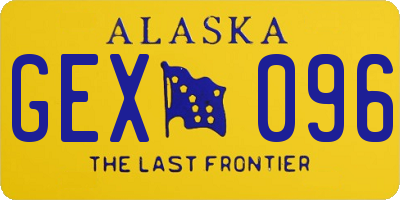 AK license plate GEX096