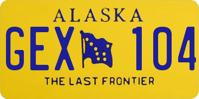AK license plate GEX104