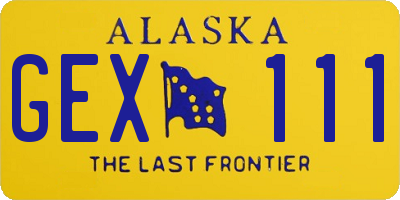 AK license plate GEX111