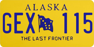 AK license plate GEX115