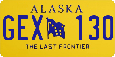 AK license plate GEX130