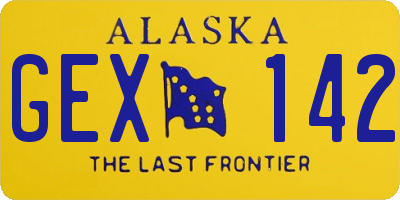 AK license plate GEX142