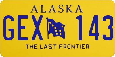 AK license plate GEX143