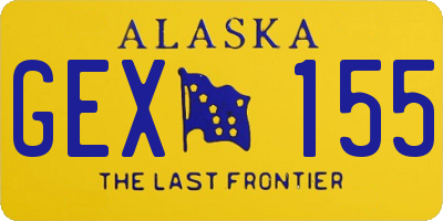 AK license plate GEX155