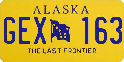 AK license plate GEX163