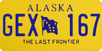 AK license plate GEX167