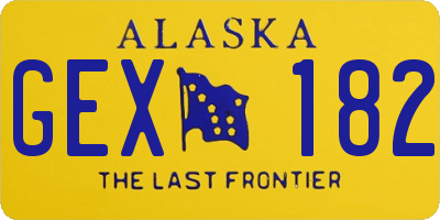 AK license plate GEX182