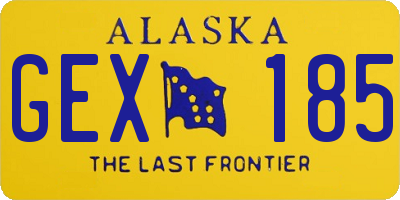 AK license plate GEX185