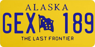 AK license plate GEX189