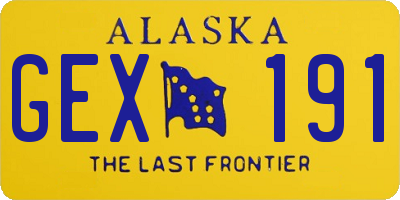 AK license plate GEX191
