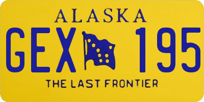AK license plate GEX195