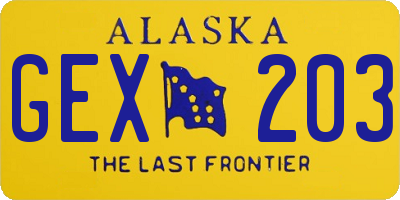 AK license plate GEX203