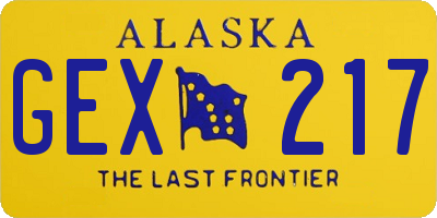 AK license plate GEX217
