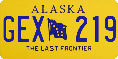 AK license plate GEX219