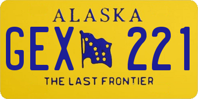 AK license plate GEX221