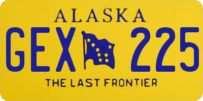 AK license plate GEX225