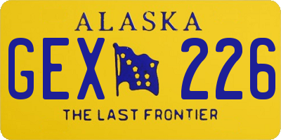 AK license plate GEX226