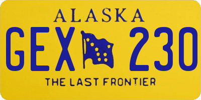 AK license plate GEX230