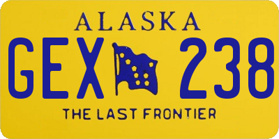 AK license plate GEX238