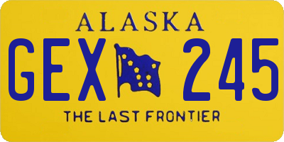 AK license plate GEX245