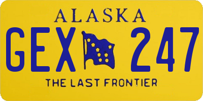 AK license plate GEX247