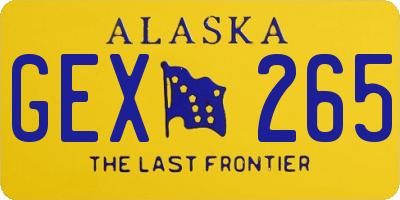 AK license plate GEX265