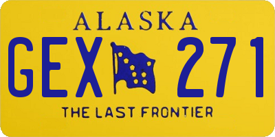 AK license plate GEX271