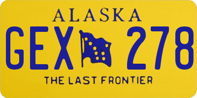 AK license plate GEX278