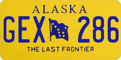 AK license plate GEX286
