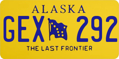 AK license plate GEX292