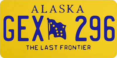 AK license plate GEX296