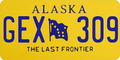 AK license plate GEX309