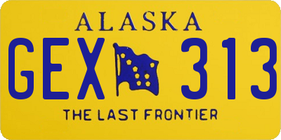 AK license plate GEX313