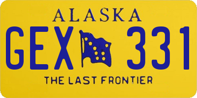 AK license plate GEX331
