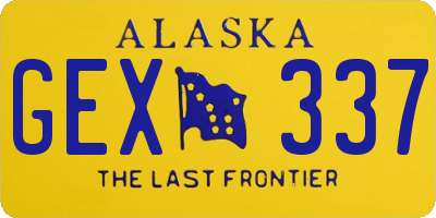 AK license plate GEX337
