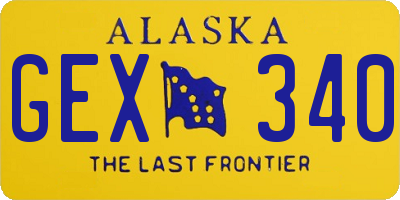 AK license plate GEX340