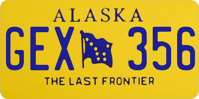AK license plate GEX356