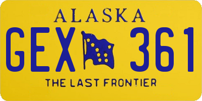 AK license plate GEX361