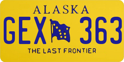 AK license plate GEX363