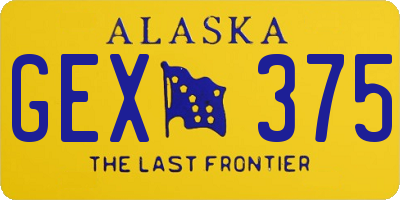 AK license plate GEX375